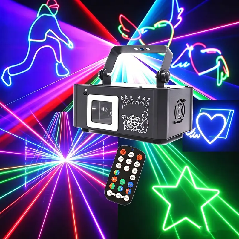 3D animation projector, DJ disco party lights, dance lights, various cartoon patterns, supports DMX512, voice control and remote control, suitable for bars, KTVs, birthdays, weddings, parties, and atmosphere creation