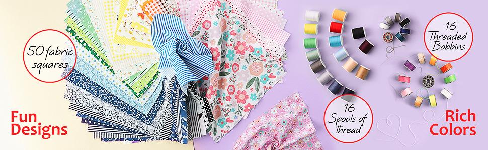 Mini Sewing Machine for Beginners, Dual Speed Small Sewing Machine for Kids and Adults with Extension Table, 122 Set Includes, Fabrics, Project Book and More, Red