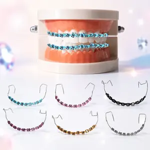 Fashion Fake Braces Teeth Jewelry Set, Colorful Decorative Braces with Metal Wire, Cosplay Party Costume Accessory for Teens & Adults