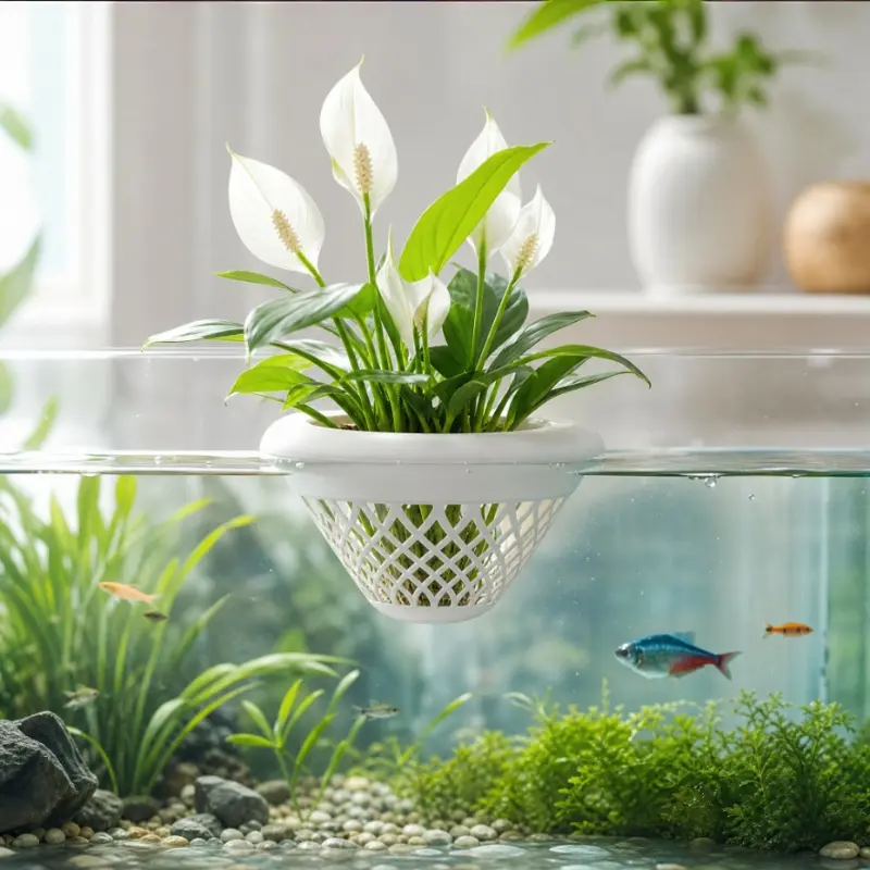 Fish tank hydroponic floating planting basket, soil-free green fixation, aquarium plant float rack