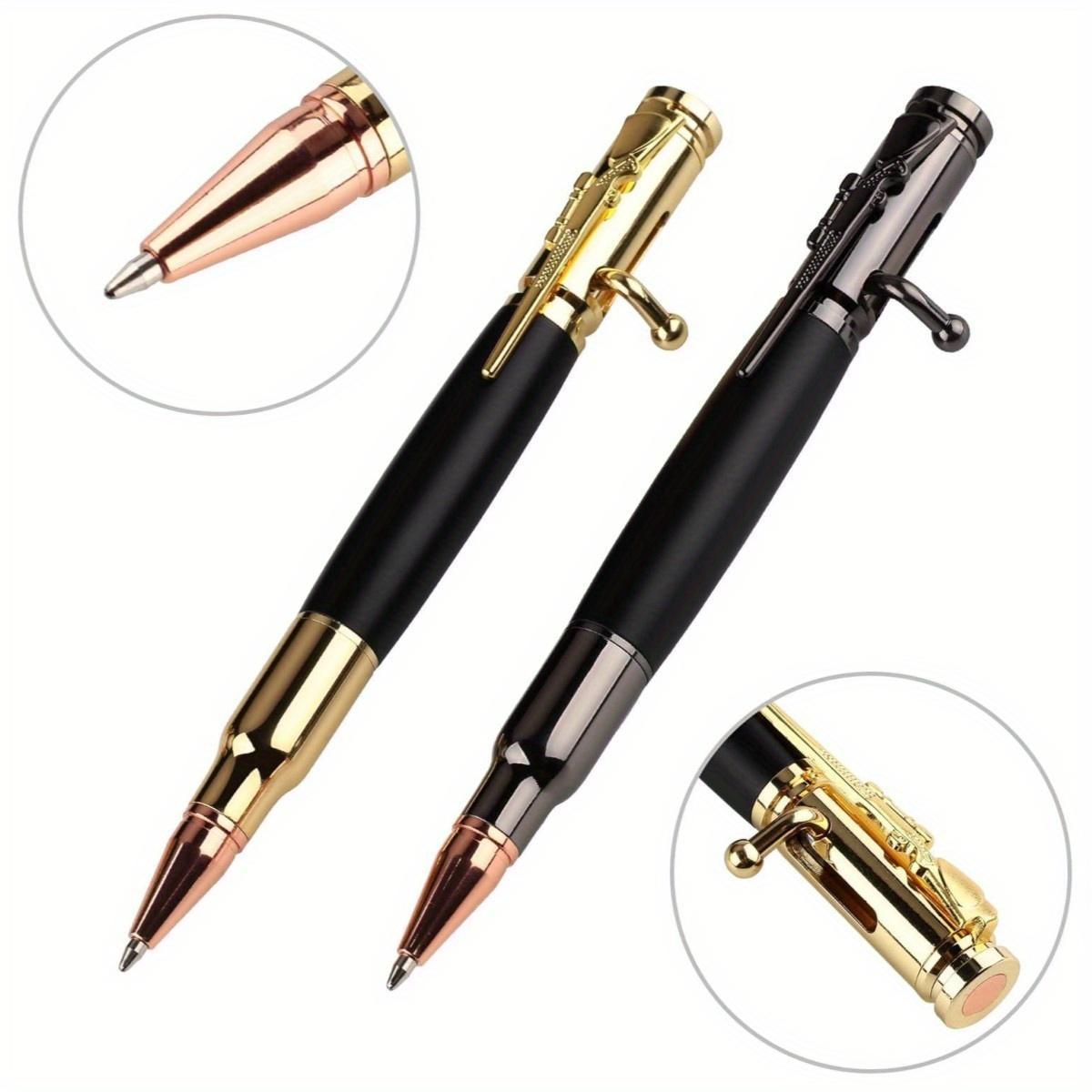 Bolt Action Pen, 3 Counts/set Ballpoint Pen, Writing Pen for Office School Student & Gift for Dad, Boyfriend, Husband, Replaceable Ink Pen, Stationery Tools, Aesthetic Pens, Office School Supplies, Ballpen Set, Specialty Pen, Unique Pens