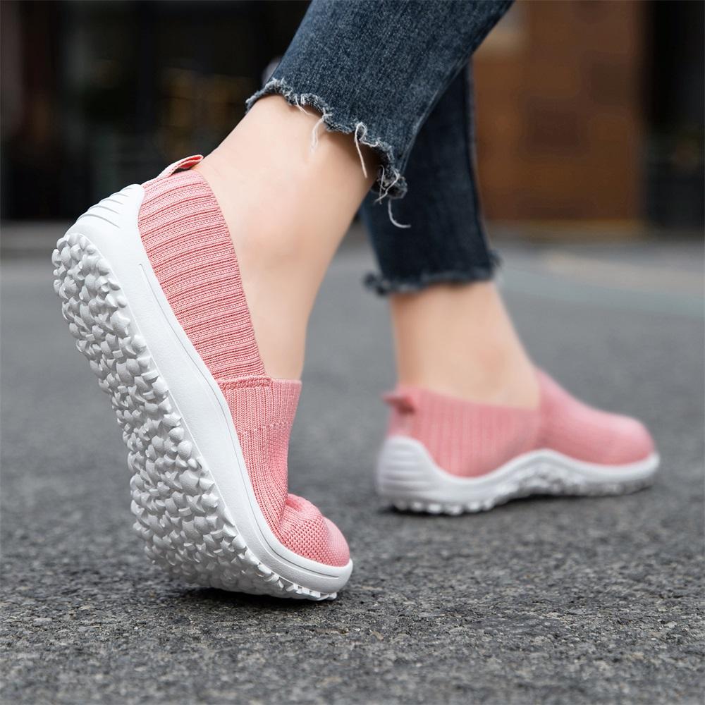 Women's Slip-On Barefoot Flats Casual Fashion Comfortable Shoes Lightweight Breathable Knitted Material Zero Drop Anti-slip Sole Minimalist Walking SpringStatements