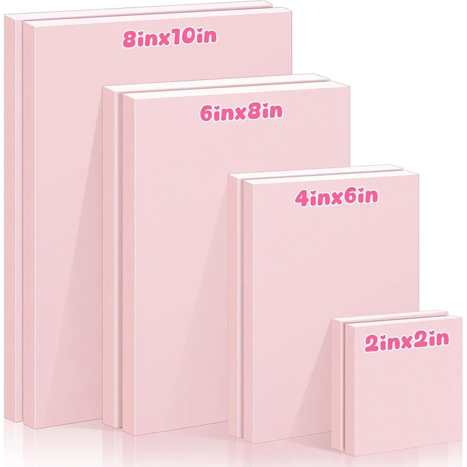 8 Pcs 4 Sizes Pink Rubber Stamp Carving Blocks Soft Rubber Linoleum Carved Bricks for DIY Printmaking, Stamp Making and Craft Projects