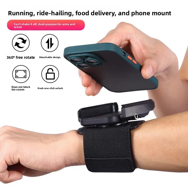 Universal Sports Wrist Phone Holder Adjustable Running Armband Breathable Cell Phone Fix Strap Lightweight Wrist Pouch Phone Mount Bracket For Jogging Cycling Gym Workout