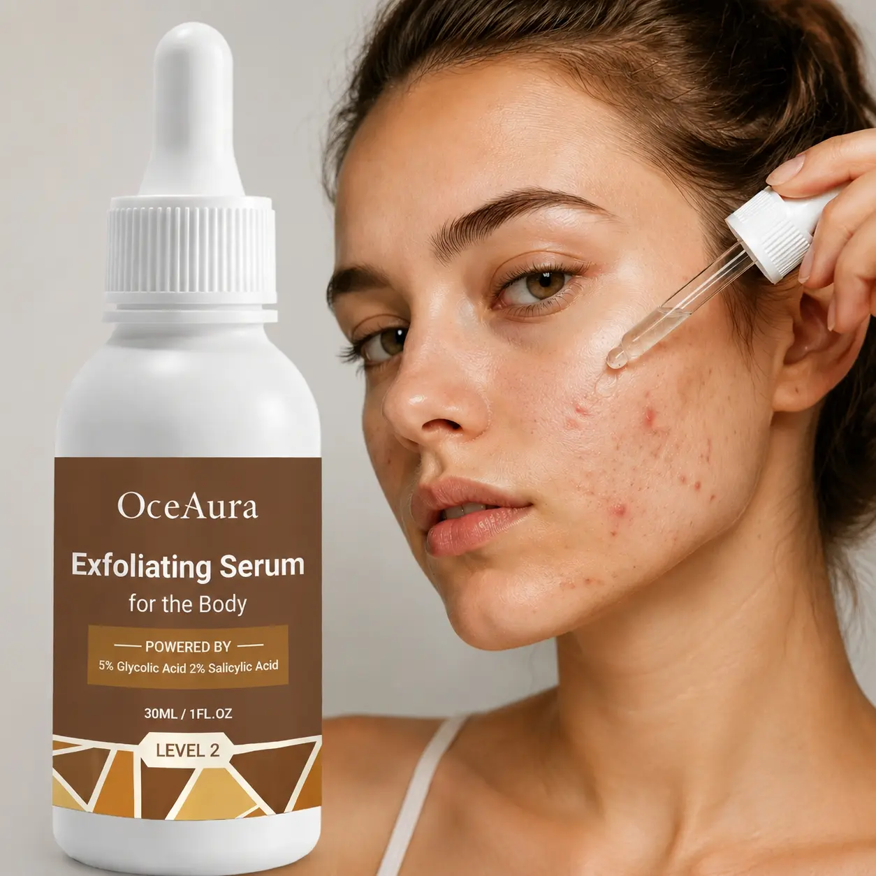 Level 2 Mandelic Acid Serum | Body Acne, Clear Butt Acne, face Acne, Hyperpigmentation, Ingrown Hairs, Dark Spots Removal | Daily Skincare, Safe for Sensitive Skin, Skin care