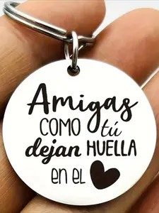 1 Set: Spanish Friendship Keychain, Keyring, Bag & Backpack Charm, BFF, Birthday & Graduation Gift Keychain Set