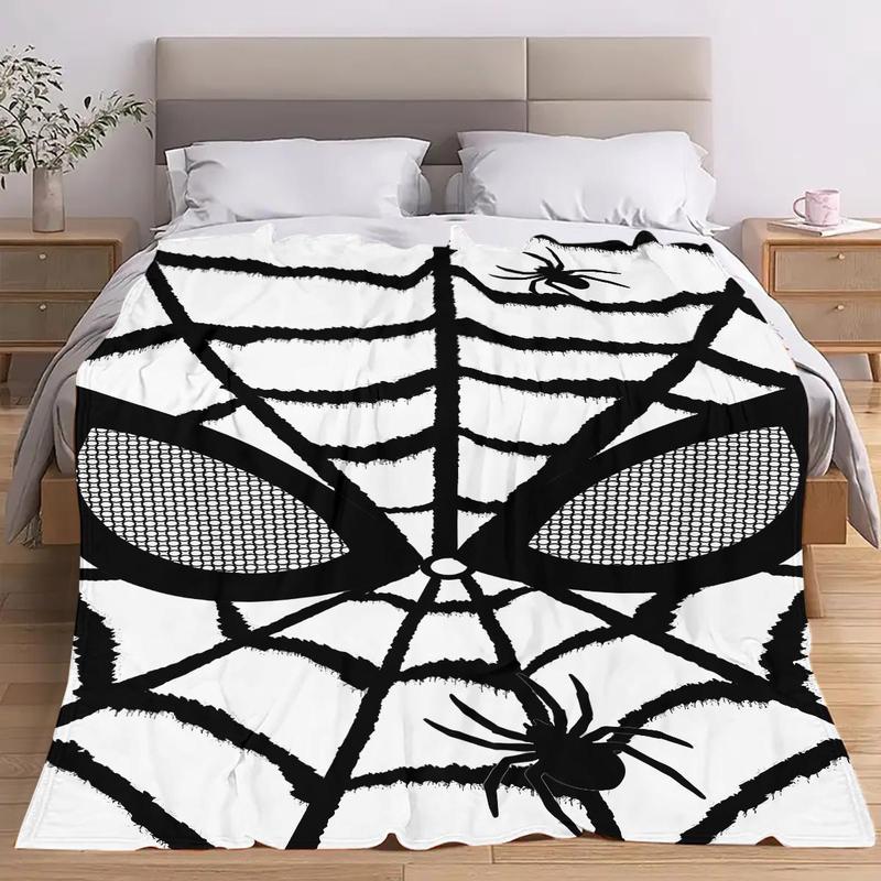 Spider Web Pattern Blanket, Soft Warm Throw Blanket, Cool Bedroom Bedding Blankets, Air-conditioned Room Blanket, Warm Nap Blanket for Home Office Travel-280GSM