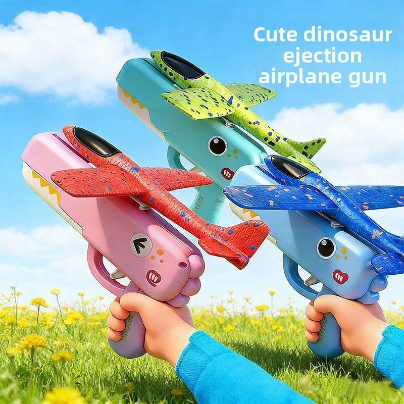 Children Handheld Launcher Foam Flying Plane Hand Throwing Taxi Plane Outdoor Sports Flying Saucer Boy Toy