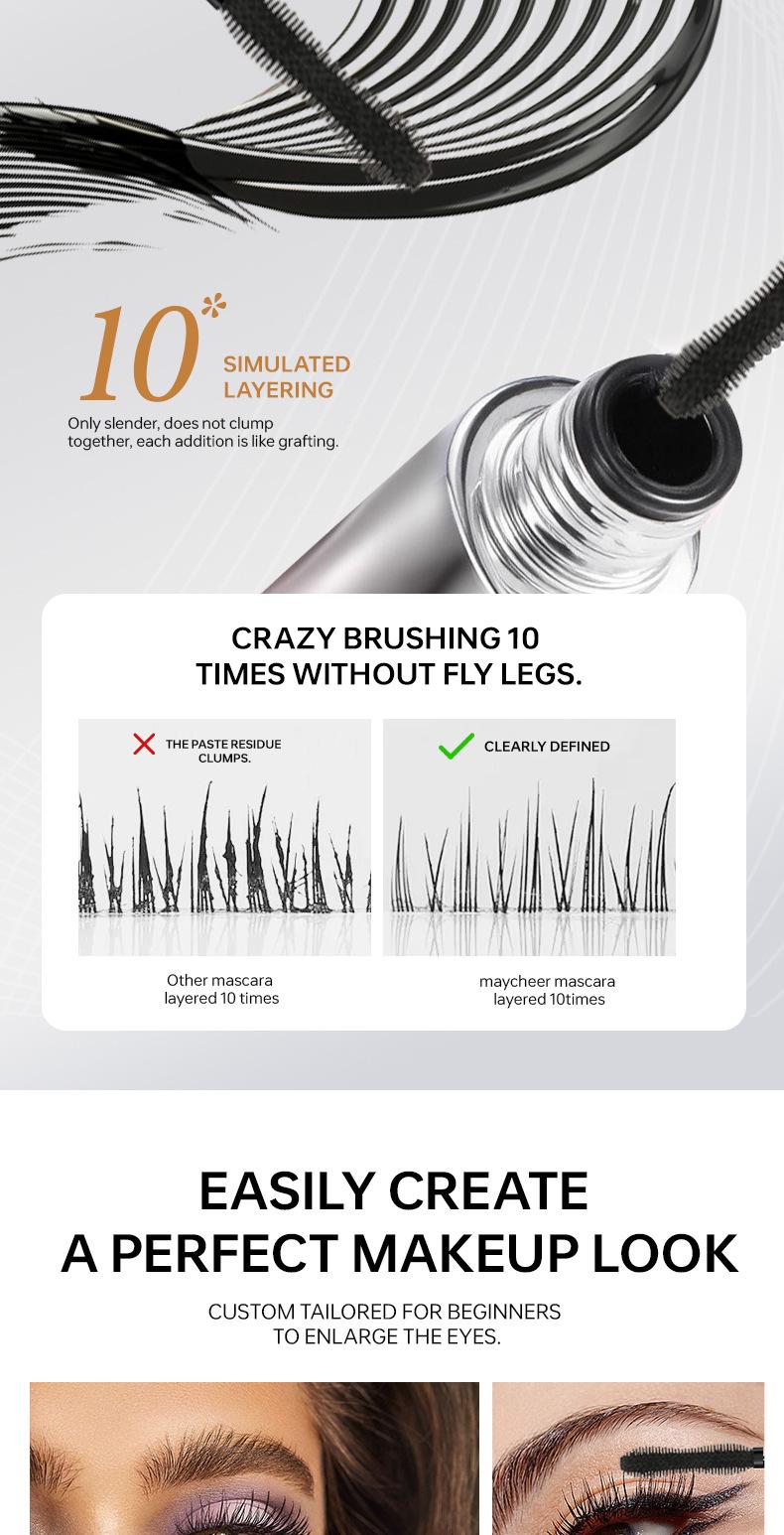 MAYCHEER Zero Gravity Feather-Light Mascara, Lengthening, Curling, Natural, Non-Smudging, Long-Lasting, Waterproof, Setting, for Women