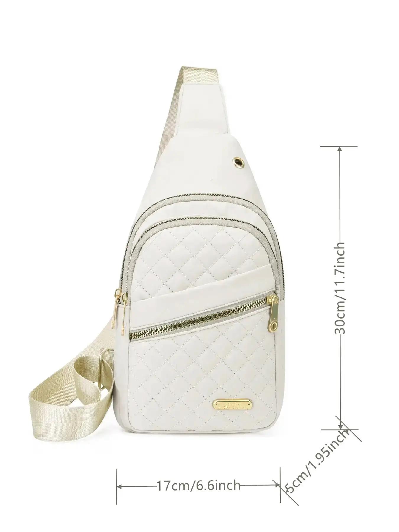 Summer Quilted Fanny Pack, New Summer Outfits 2024 All-match Large Capacity Crossbody Bag, Casual Solid Color Designer Chest Bag for Daily Use, Fashionable Crossbody Bag