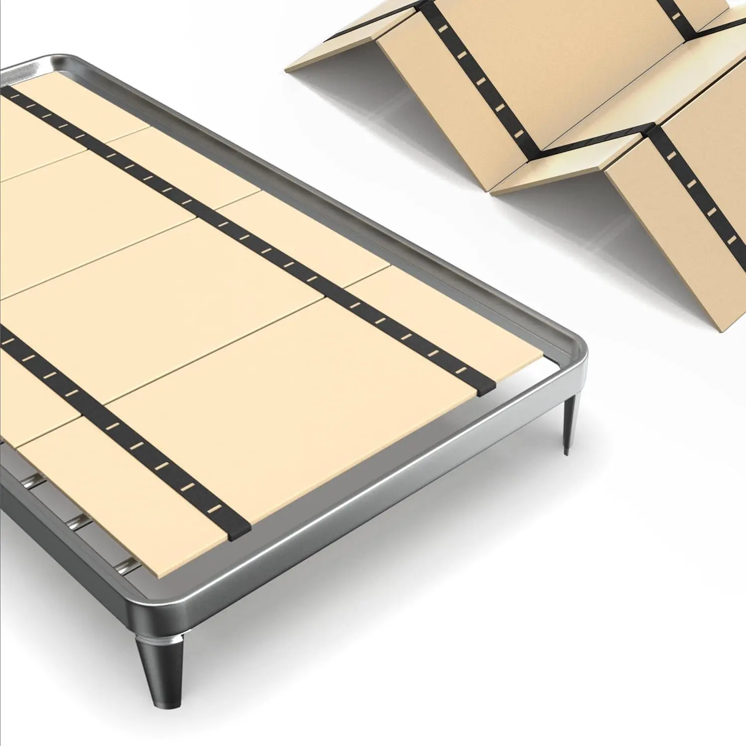 Heavy Duty Bed Panels Foldable Box Spring, Bunkie Board, Bed Support Slats, 60X48