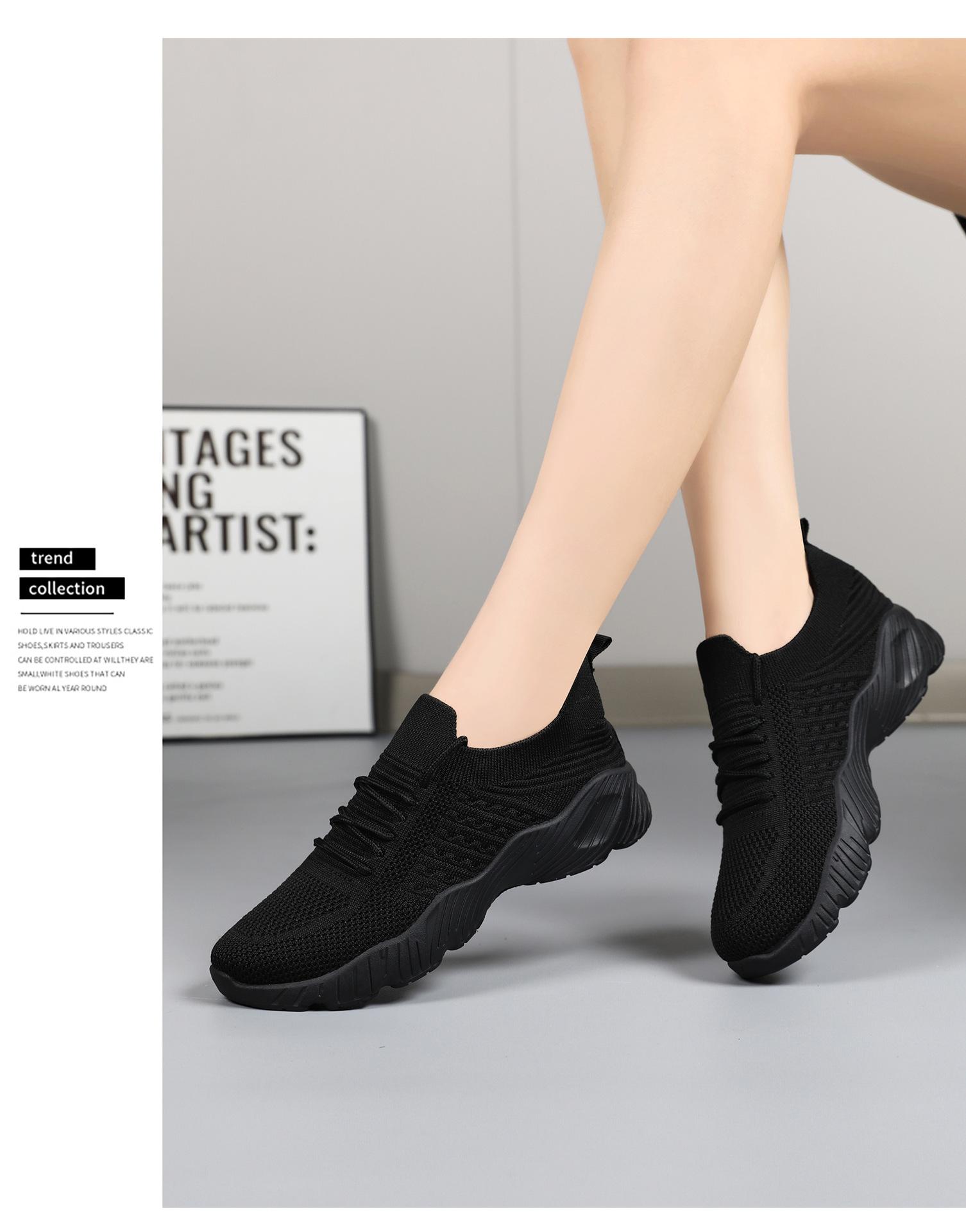 Women's lightweight casual shoes, breathable fly-knit sports shoes