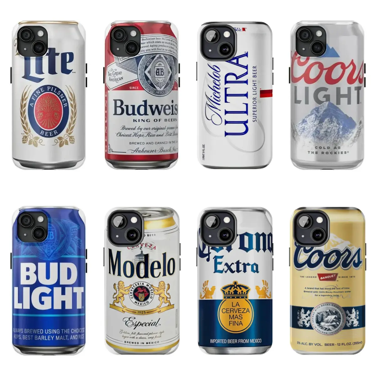 Vintage Michelob UltraModeloCoors LightCoors BanquetMiller LiteBudweiserCorona Extra Can phone Cases For iPhone17 Pro max and Air,16 15 14 13 12 Pro,14 15 16 Plus, The perfect gift for holidays, birthdays and parties.