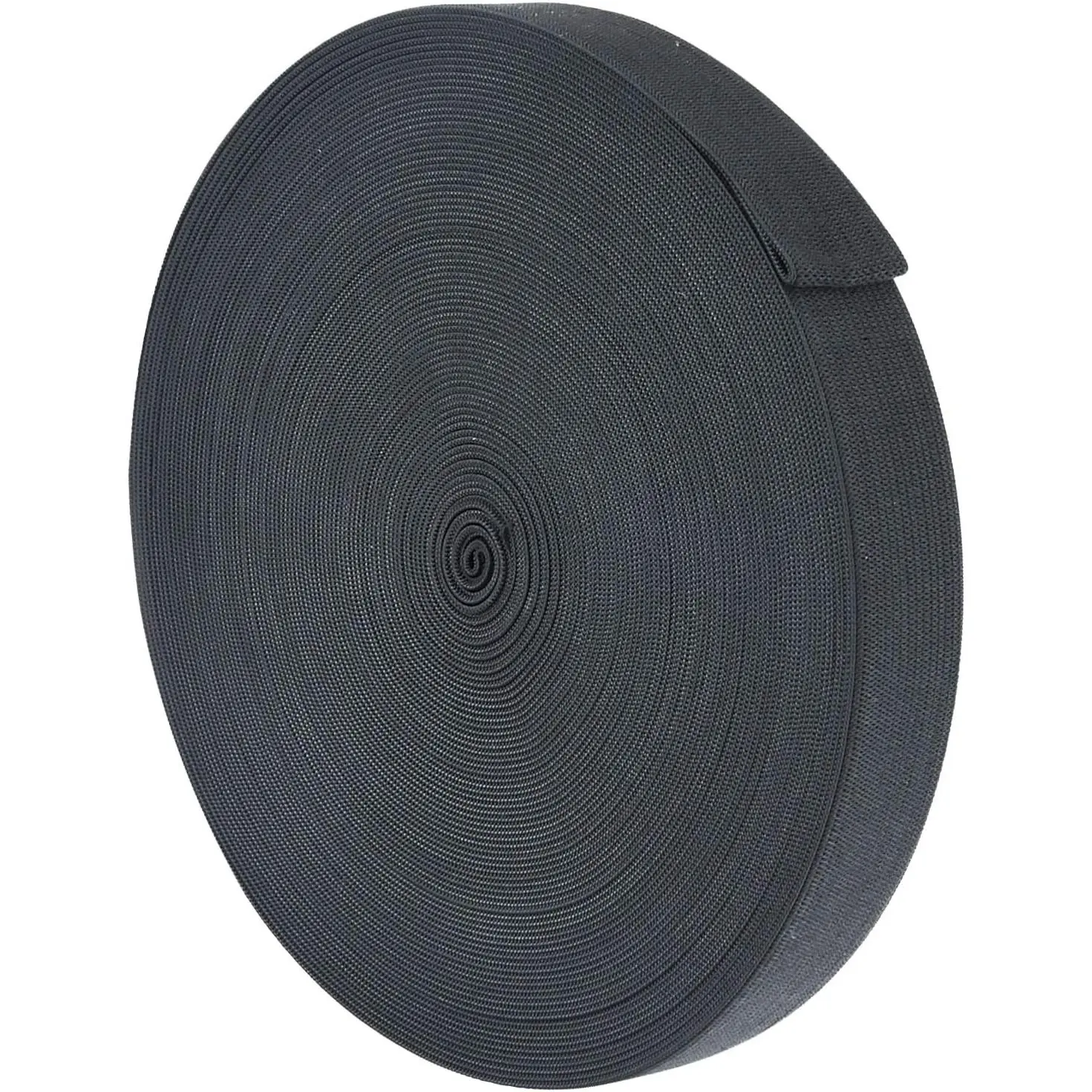 High Stretch Knit Elastic Band Spool - 20 yds, 1 in Width, Black - for Sewing Supplies, DIY Projects
