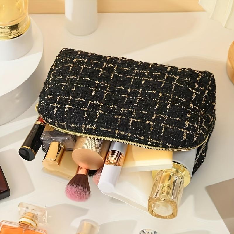 Rectangular Cosmetic Storage Bag with Compartments, Wash Bag, Polyester, Large Capacity, Portable Soft Bag