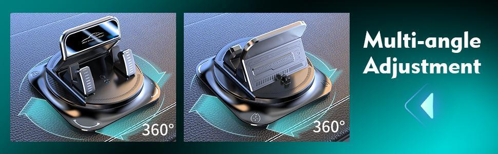 Car Dashboard Phone Holder with Rotating One-Hand Operation Bracket, Auto-Locking Secure Navigation Stand, Anti-Slip Base, Waterproof Easy Clean Mount for Most Phones and Devices