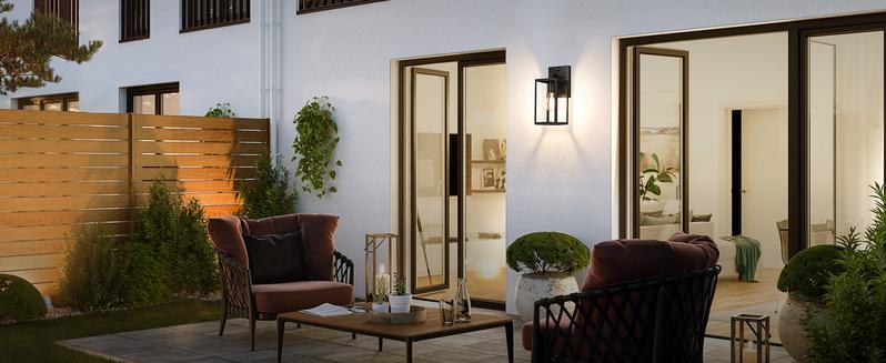 2-Pack Upgraded Motion Sensor Outdoor Wall Lights, Dusk to Dawn Porch Lights Outdoor Wall Sconce Lanterns, 3 Lighting Modes Exterior Lighting Fixtures, Black Outside Lights for House Front Door Garage(Bulbs Are Not Included))