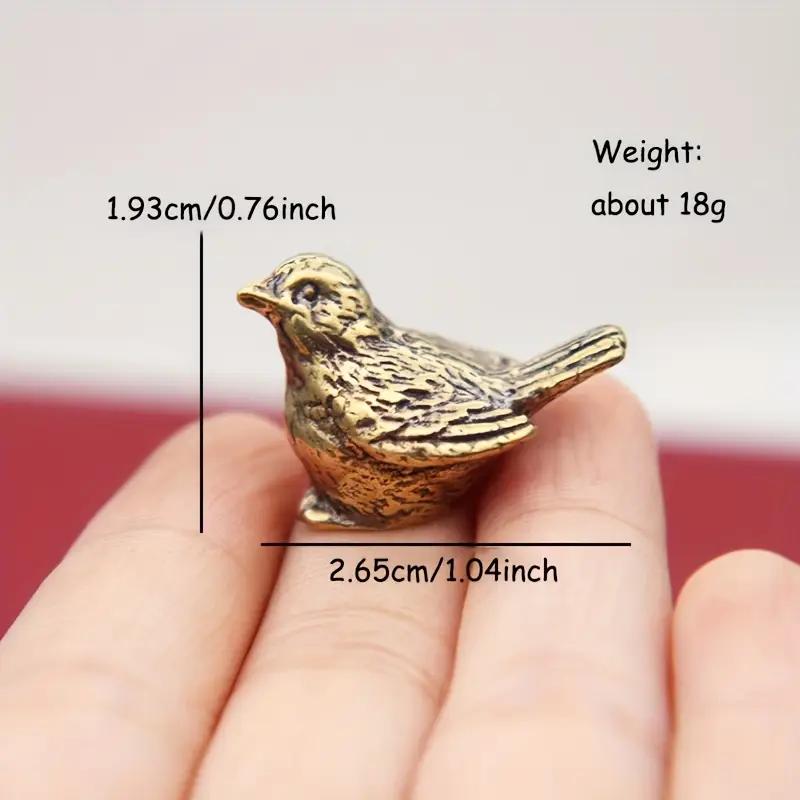 Solid Brass Sparrow Figurine Exquisitely Detailed Bird Craft Vintage Tea Pet Ornament Suitable For Indoor And Outdoor Display Ideal Decor For Tea Table Home And Office With Classic Metal Artistry