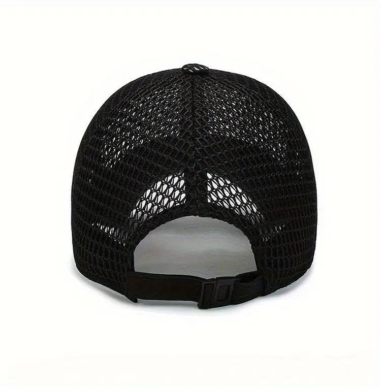 2pcs Quick-Dry Polyester Baseball Caps - Breathable Mesh Adjustable Unisex Summer Sun Hats with Black & Gray Textured Design for Outdoor Sports & Casual Wear, Breathable Mesh Construction