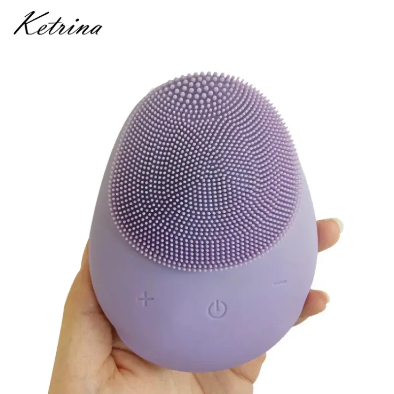 Silicone Facial Cleansing Brush - Gentle Ultrasonic Face Scrubber for Deep Pore Cleaning, IPX6 Waterproof USB-Rechargeable Exfoliator with 3-Minute Auto-Stop Function, Auto-Stop After Three Minutes