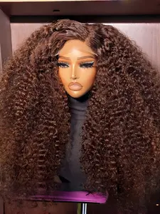26-Inch Soft Brown Curly Wig, 180 Density Lace Front, Pre-Styled Baby Hair, Suitable for Women, Daily Use, 13x4x1