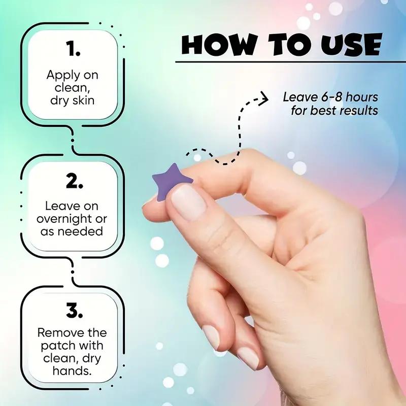 480 Pcs  Pink Box Star Acne Stickers, 6 Colors Different Sizes, Cover Blemishes, Super Cute, Single Pack, No Alcohol or Aerosol