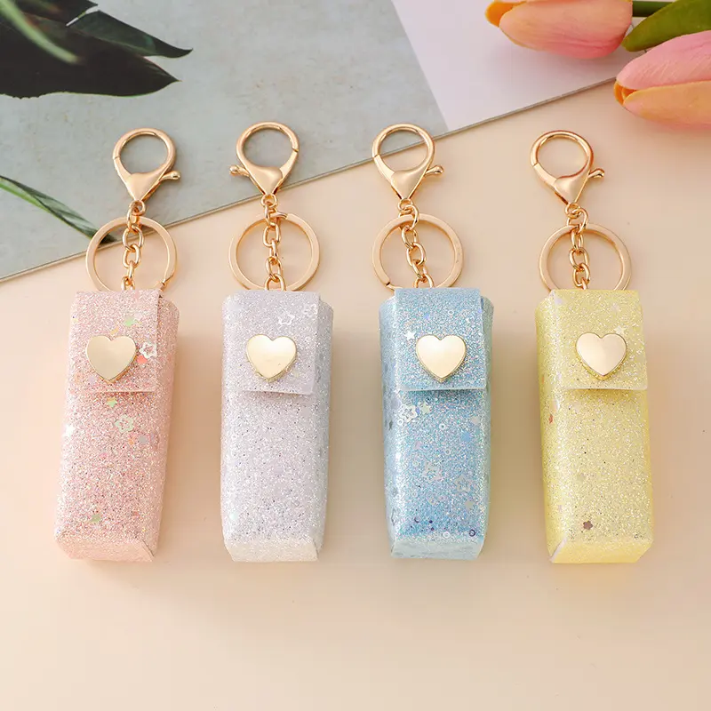 2026 Trendy Cute PU Leather Lipstick Holder Keychain for Women | Aesthetic Mini Purse Bag Charm, Colorful Lip Balm Pouch Accessories, Gift for Her