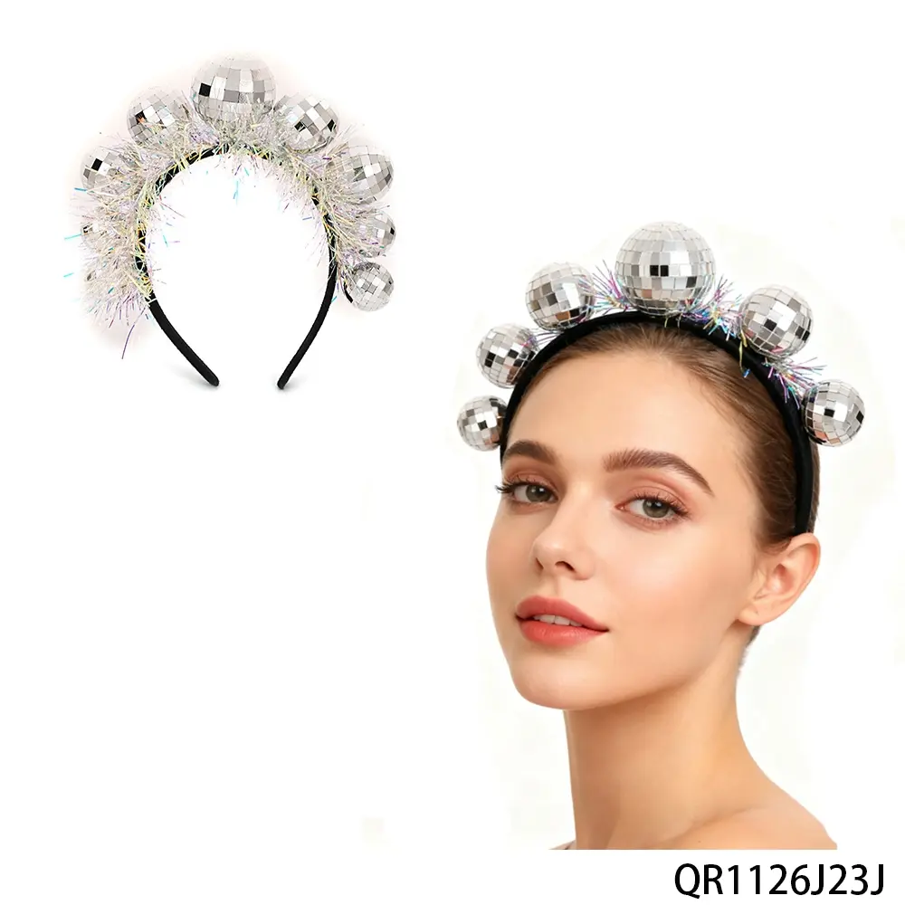 PESENAR Multiple Disco Ball Decorations, Sparkling Headbands for a New Year's Party Atmosphere