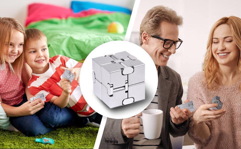 Fidget Finger Toys, ABS Infinity Cube Prime for Stress and Anxiety Relief, Ultra Durable Sensory Gifts for Adults and Kids ideal birthday gift