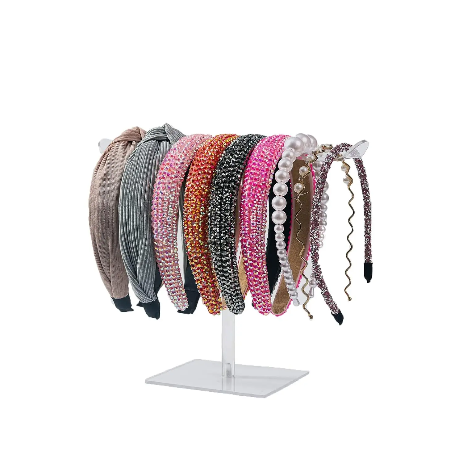 Headband Holder, Hair Accessories Organizer  Clear Hairband Hair Hoop Display Stand for Girls Women