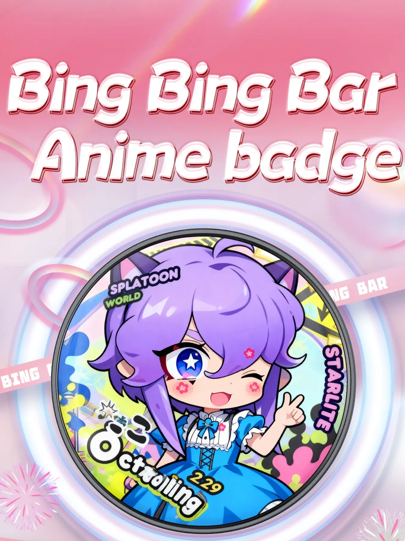 Fashionable Multi-Functional Dynamic Pin, High Resolution Screen, Long Battery Life, Bluetooth-compatible 5.4, Ideal for Anime Lovers, Creative Workers, Students