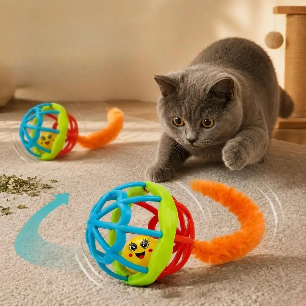 2-Pack Motion Activated Rolling Squeaky Pet Ball Toys, Interactive Automatic Training Toys for Small Cats & Dogs, Cute Daily Entertainment Pet Accessories