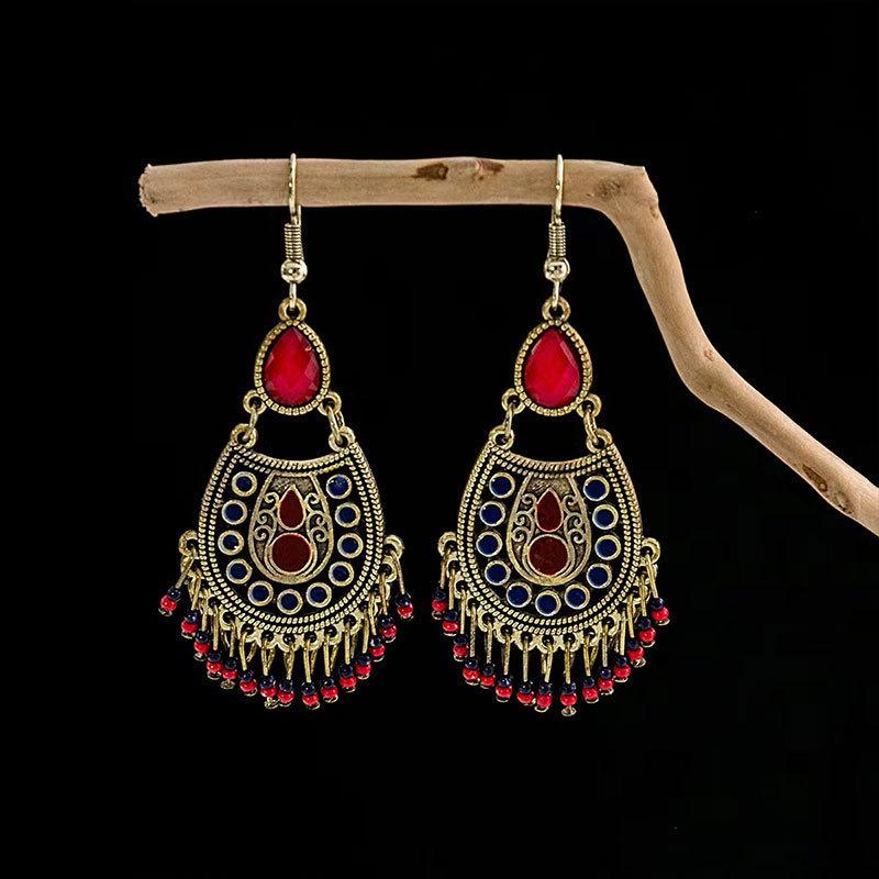 Bohemian Tribal Retro Ethnic Style Long Tassel Earrings for Women, Vacation & Travel Photography Jewelry