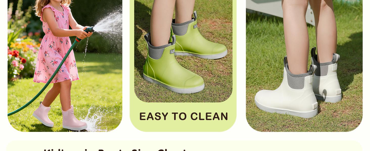 Kids Deck Boots,Waterproof Ankle Rain Boots for Boys and Girls Non-Slip High-Performance Rubber Boots Water Shoes Child Chelsea Booties for Fishing, Boating, Camping, Farming,Garden, School Play