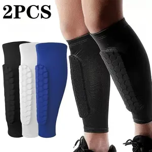 2 Pairs Honeycomb Shin Guards for Soccer, Basketball, Skateboarding, Unisex Protective Leg Guards, Shock Absorption, Durable Design, Soccer Accessories