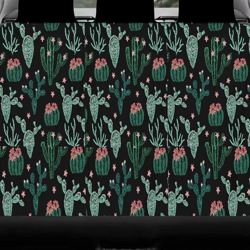 Cactus Pattern Car Seat Cover, Durable Polyester Car Seat Protector, Universal Car Interior Accessories for Front & Rear Seats
