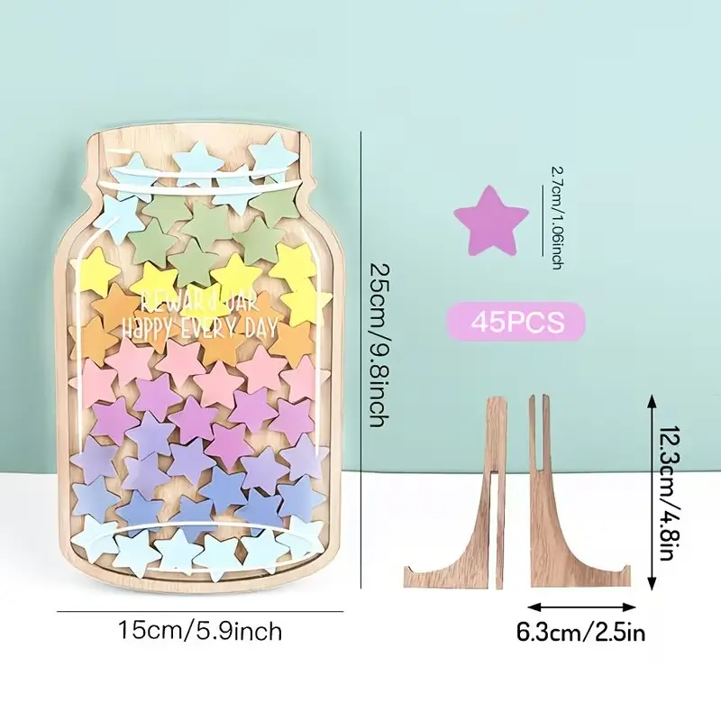 New Bestseller Star Reward Jars Set, Student Awards with Vibrant Floral Design, Positive Behavior Incentive, Classroom Decor, Desk Ornament, Classroom Decoration