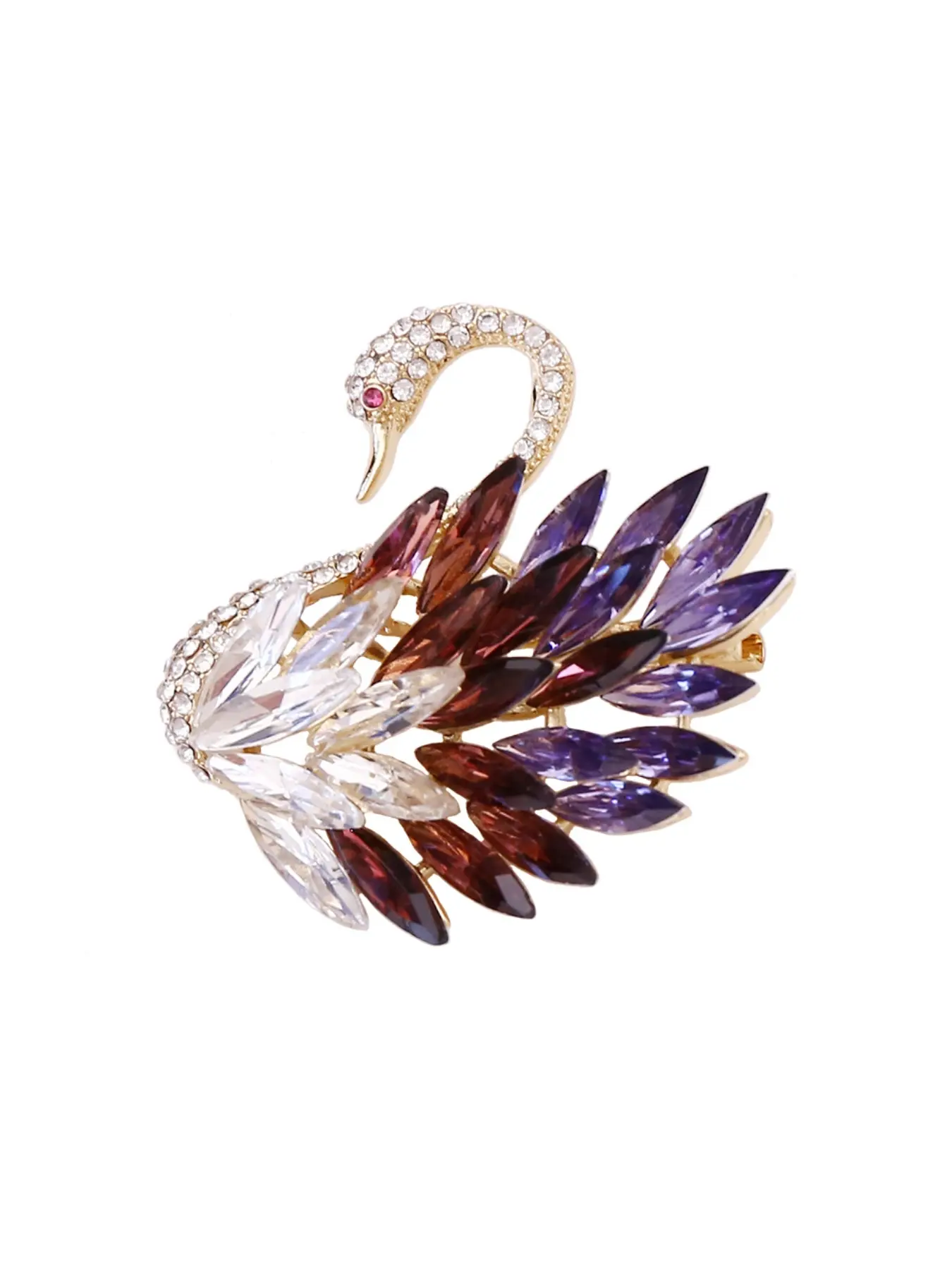 European and American High-End Women's Exquisite Black Crystal Swan Brooch, 2026 New Elegant and Graceful Pin
