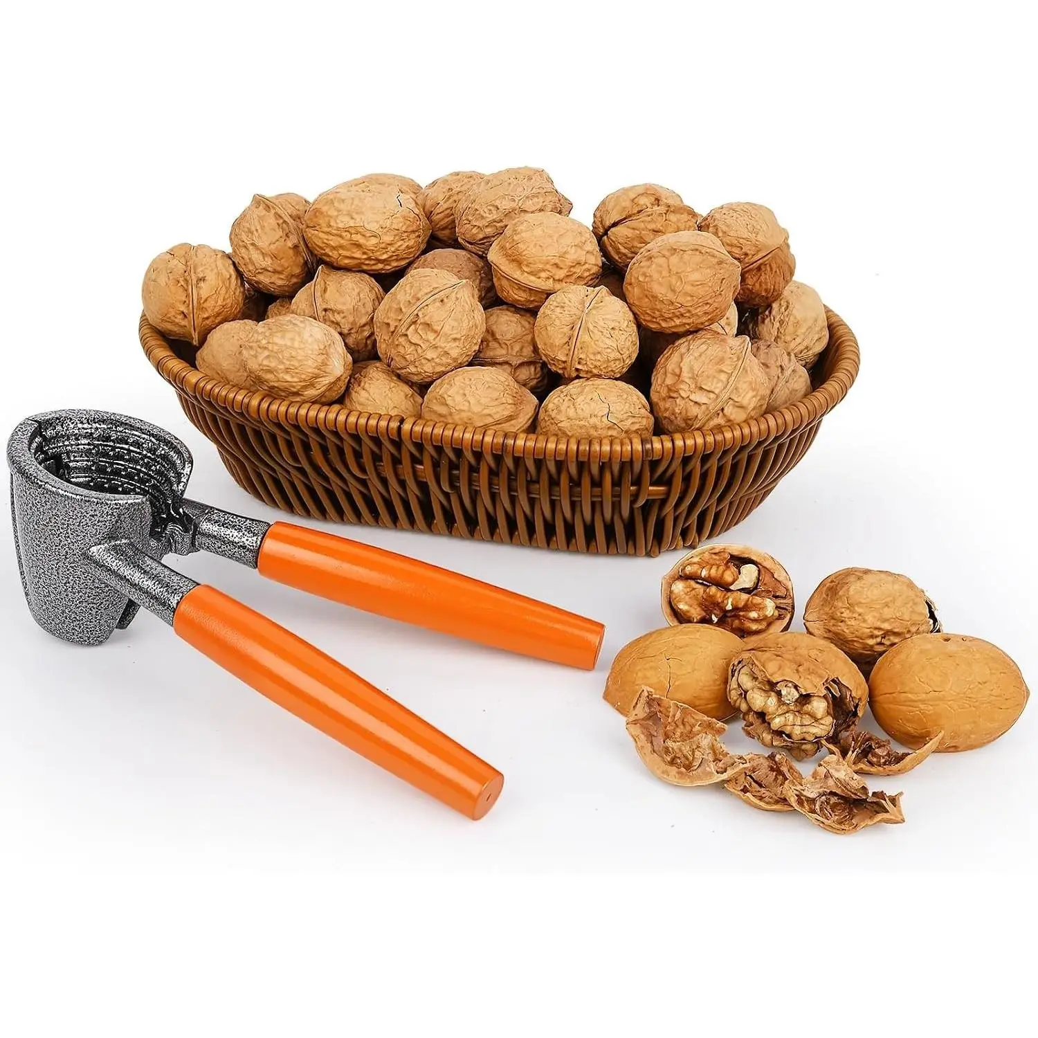 Heavy Duty Nutcracker for Pecans and Walnuts with Basket