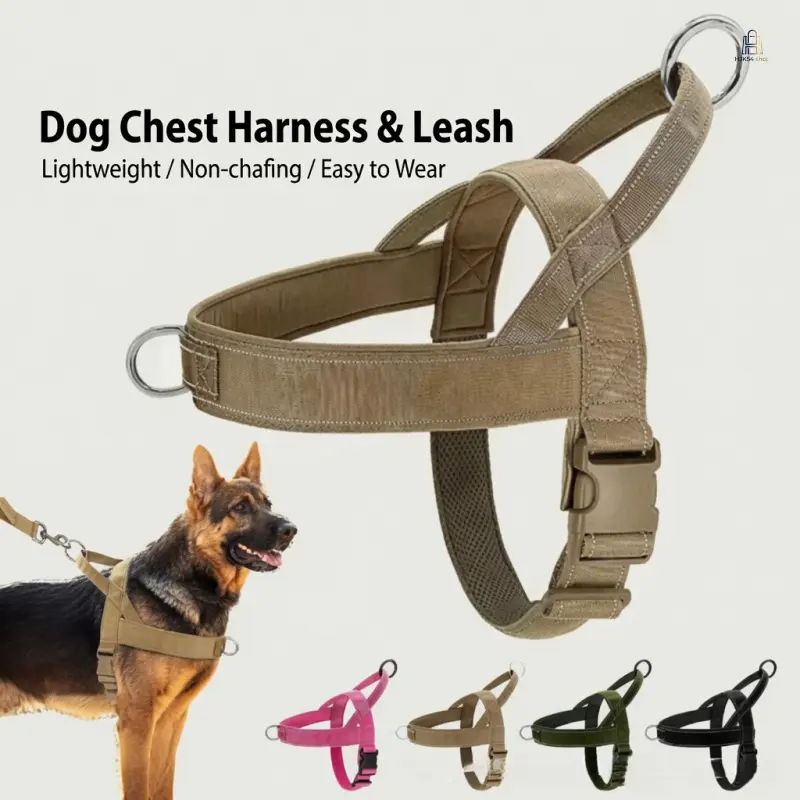 No Pull Adjustable Dog Harness, Lightweight Comfort Pet Vest Harness, Chafe Resistant Secure Dog Walking Gear, Easy Fit Outdoor Supply for Daily Walks & Puppy Training