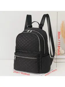 Large Capacity Quilted Backpack for Women, Lightweight Travel Daypack with Dual Layer Storage, Fashion Laptop Backpack for Work College Daily Commute, Stylish Casual Backpack for Travel Essentials, Christmas Gift for Mom Wife Girlfriend Birthday Holiday P