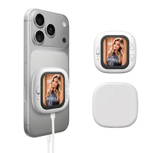 Magnetic Phone Vlog Selfie Monitor Screen, Magnetic Mount for Magsafe, Rear Camera for Selfie Vlog Live Stream, iPhone & Android Compatible, Magnetic Phone Stand