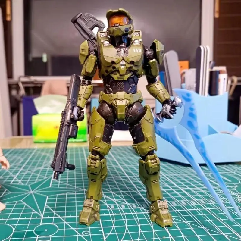 Sentinel Master Chief Articulated Action Figure, 18cm PVC Resin Anime Collection Model (Mjolnir Mk Vi Sv, John117 S117) for Anime Collectors, Movable Doll Toy Gift