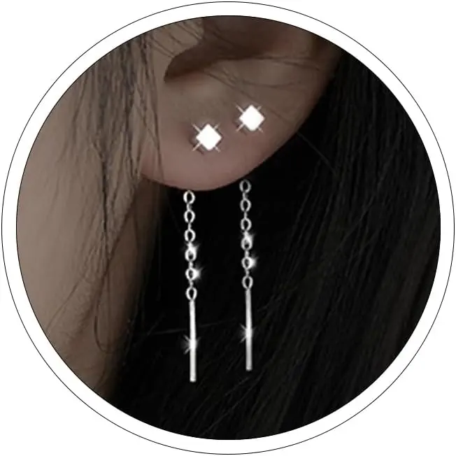 Threader Earrings for Women Cute  Dangle  Chain Earrings  Minimalist  Korean Earrings