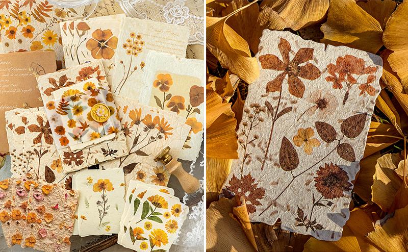 120 Pcs Scrapbook Paper  4 Floral Embossed TexturedRice Craft Paper Assorted Special Cards paper Mix for Scrapbooking Junk Journal Journaling Supplies Planner Bullet Collage