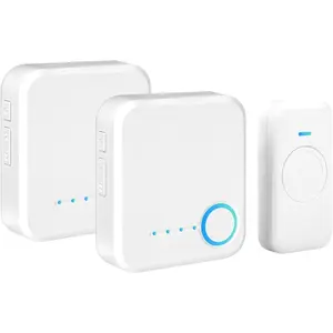 Doorbell,  Door  with 60 Chimes, 5 Volume Levels & Mute Mode, Loud Door  Ringer  for  Classroom Office (1 Receiver & 1 Button, White)