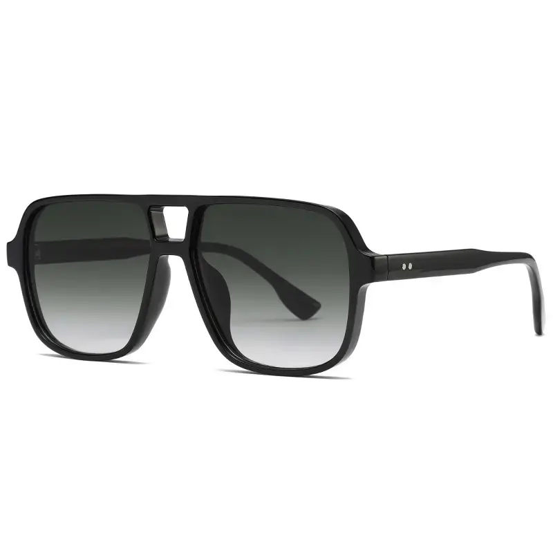 Extra-large polarized aviator sunglasses for men and women, double-bridge sunglasses, European and American style, fashionable retro classic UV400