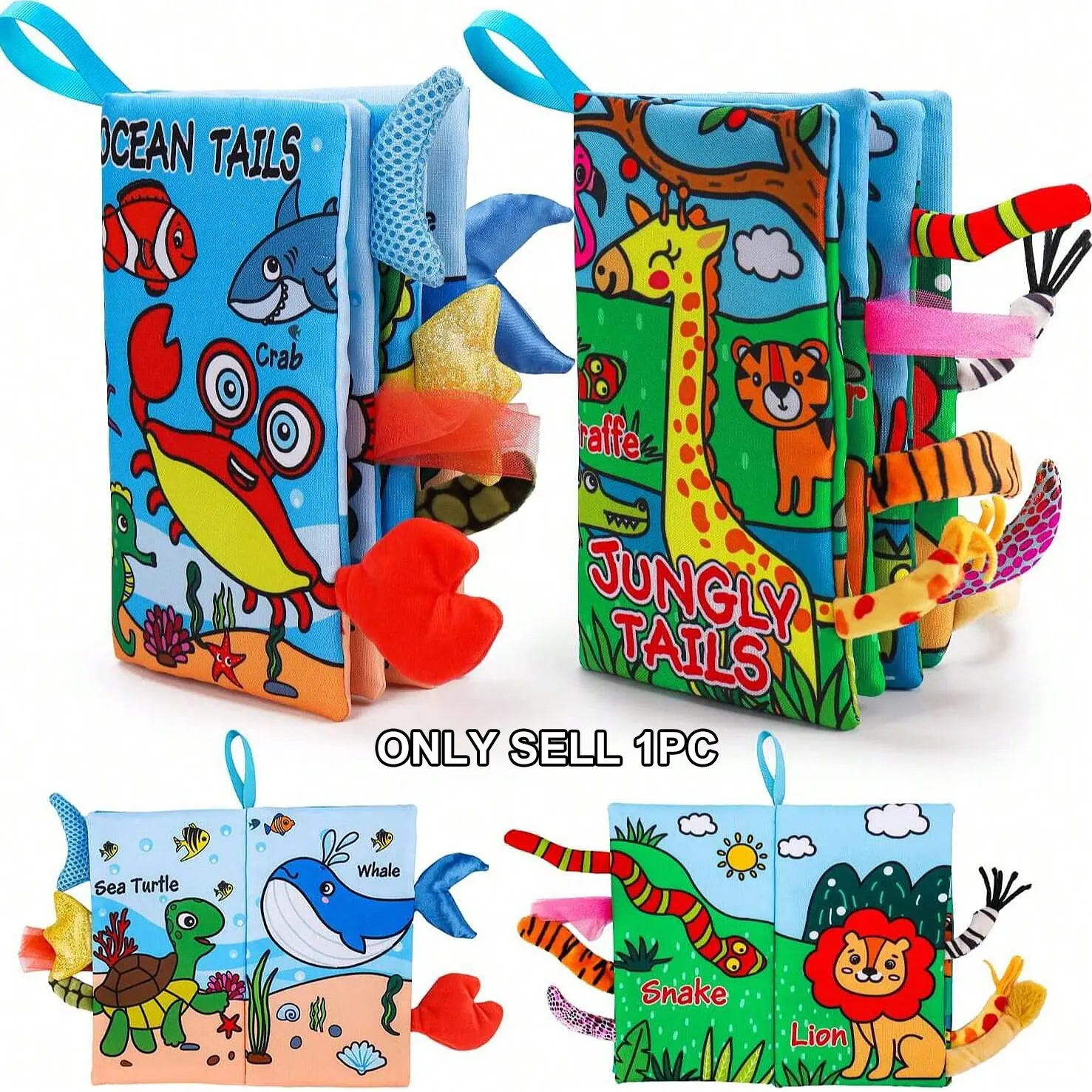 Soft Baby Book, Infant Books, Books for Babies, High Contrast Colorful Plush Toy, Portable Sensory Early Education, Tummy Time Toys for Infants, Travel Activity Book, Interactive Development Gift
