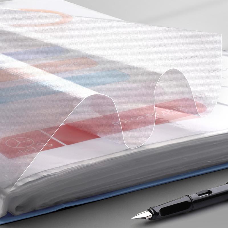 A4 Multi-Layer Transparent File Folder, Thick PP Material Durable Design, High Capacity Lightweight Design, Available in 6 Color Options for Stylish Organization