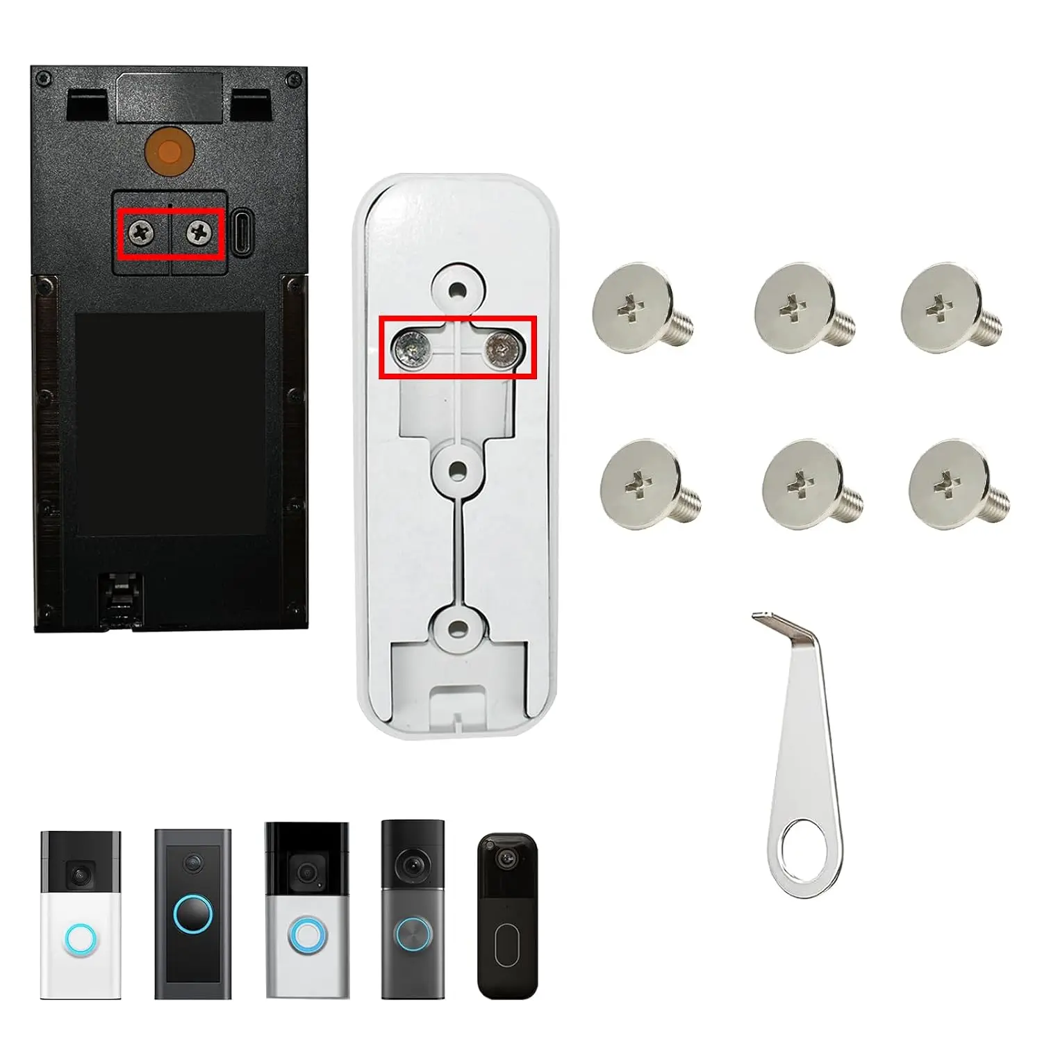 6 count Doorbell  Screw Compatible with Blink/Ring Doorbell | Video Doorbell Backplane  Screws with Doorbell Key Tool,  as  Quality